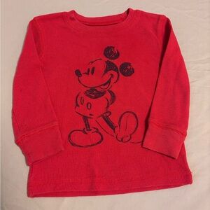 Disney Red Long Sleeve Mickey Mouse Tee